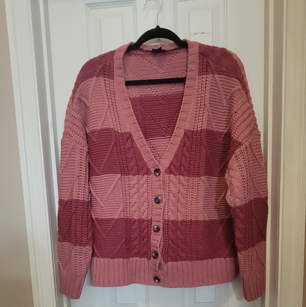 Torrid Pink and Red Cardigan Sweater